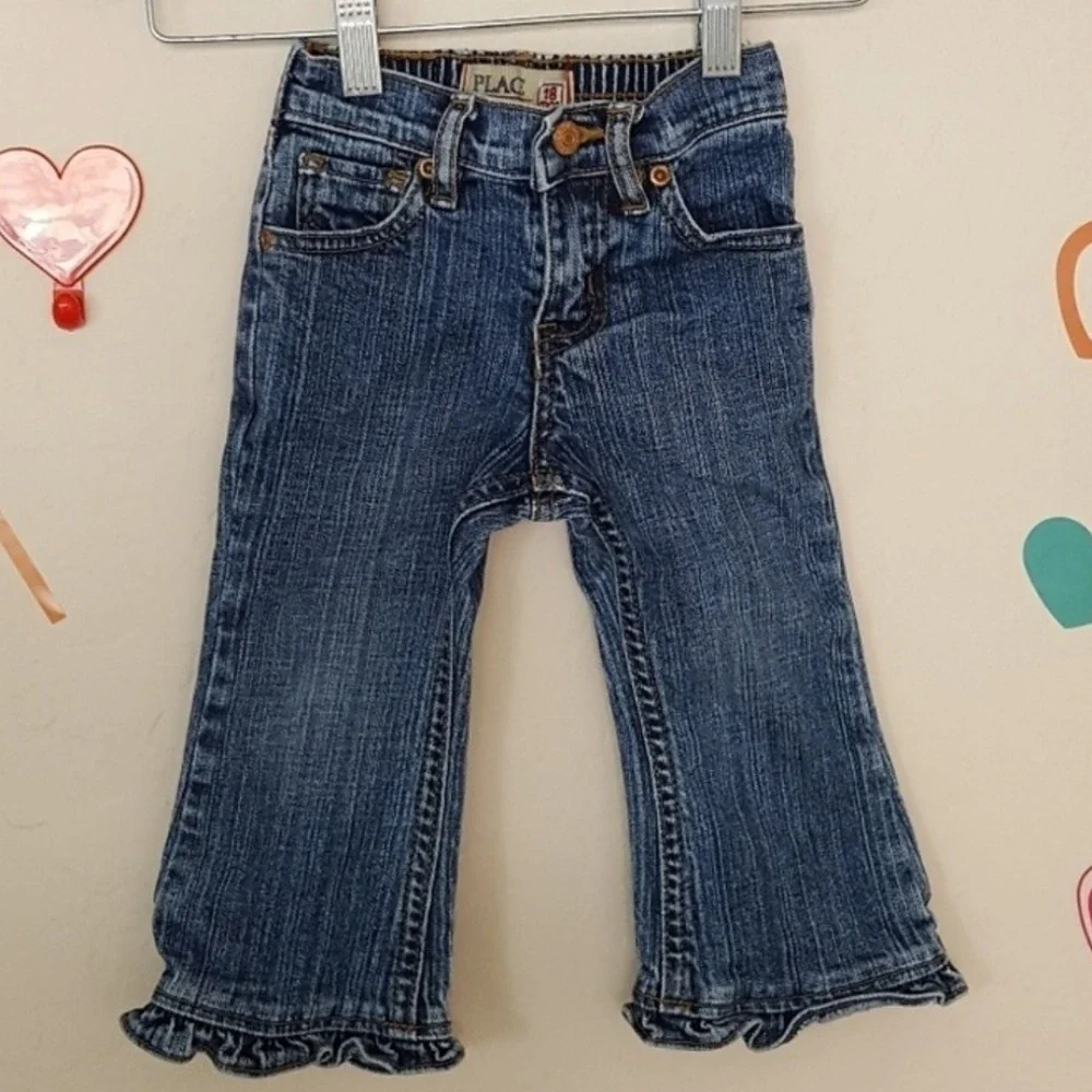 The Children's Place Y2K Jeans Girl's‎ Denim Ruffle Hem Blue